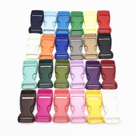 Kjzeex 26Pcs Plastic Side Release Buckles, Colorful Heavy Duty Plastic Buckle Clips Snaps Backpack Belt Replacement Buckle (20mm Colorful)