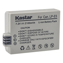 Kastar High Capacity Battery for Canon EOS 1000D (EOS Digital Rebel XS), Canon EOS 450D (EOS Digital Rebel XSi, EOS Kiss X2), and Canon EOS 500D (EOS Rebel T1i, EOS Kiss Digital X3) Digital SLR