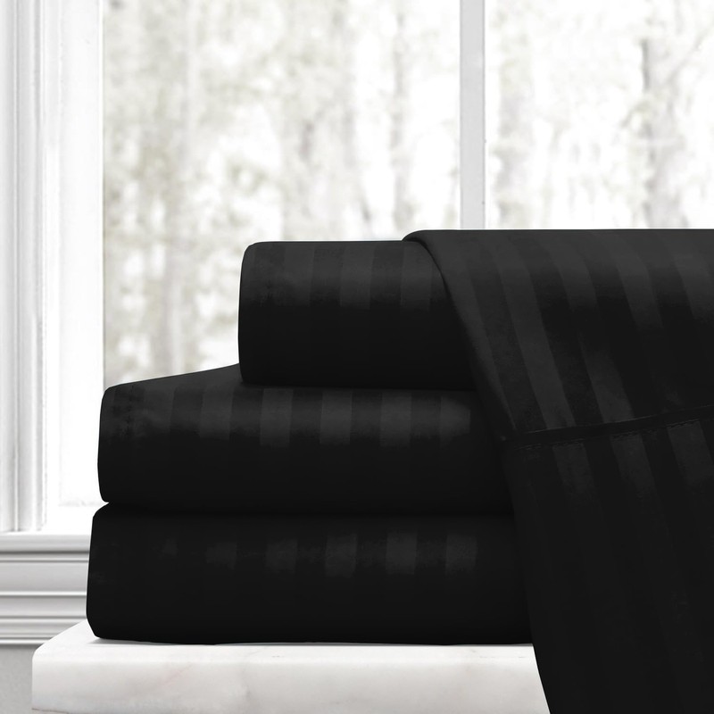 Ev Dekor® Single Duvet Cover Set Hotel Quality Stripes Satin