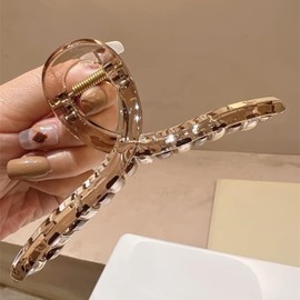 Briskyjp Hair Clip, Large, 0.5 inches (13 mm), Tightly Curled, Hair Clip, Hair Accessory, Bath, Banana Clip, For Adults, Korean Style, Simple, Office, Ladies, Cute, Hair Accessory, PC Resin,