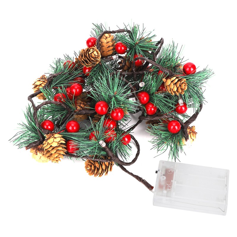 2m 20LED Christmas Pine Cones String Lights for Xmas Wreath