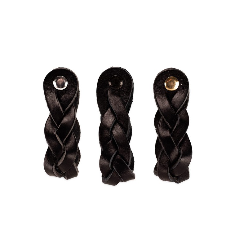 Brute Strength - Leather Drawer Pulls - Braided Black -