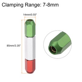 sourcing map Aluminum Alloy Pin Gage Handle 7-8mm Clamping Range Go No Double End Gauge Handle Industrial Tools for Plug Gage