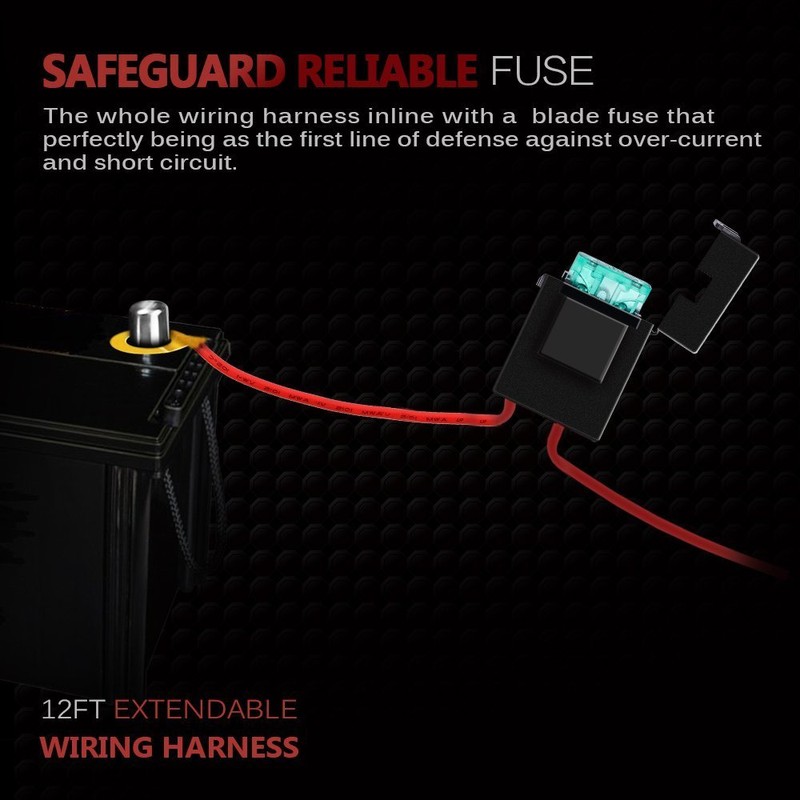 MICTUNING Wiring Harness for LED Light Bar Off Road Power