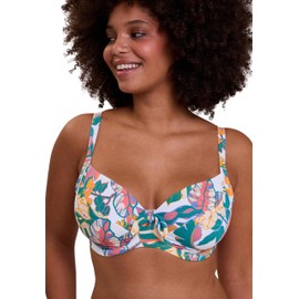 Sans Complexe Women's Fidji Bikini Top, White Exotic Print, 95D