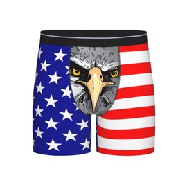 NiuKom Eagle Us American Flag Funny Boxer Brief For Men Breathable Stretch Underwear Fun Novelty Gift Medium