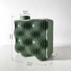 Tafunker Green Plastic Vase with Wavy Pattern, Living Room Ornaments