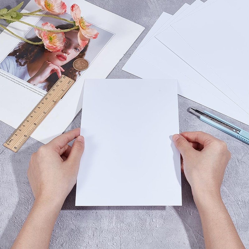 OLYCRAFT 6 Sheets White ABS Plastic Sheet 25x15cm ABS Plastic