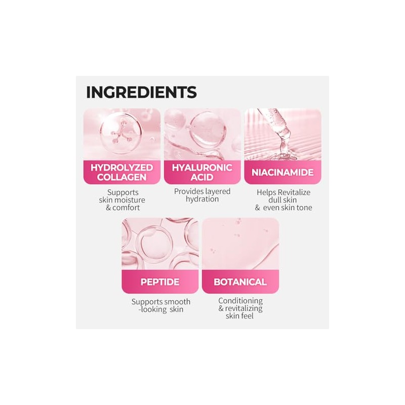 Collagen Hydrogel Face Mask with Niacinamide, NEXTBEAU Korean Sheet Mask
