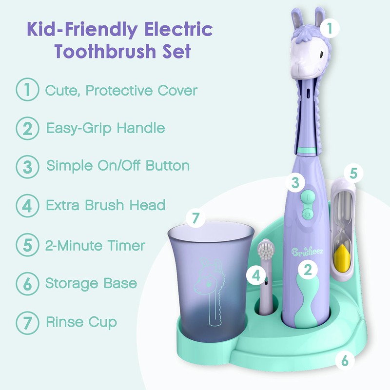 Brusheez Kids’ Electric Toothbrush Set - Safe & Effective for