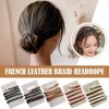 Brown PU Leather Spiral Hair Ties, Spiral Lock Hair Tie
