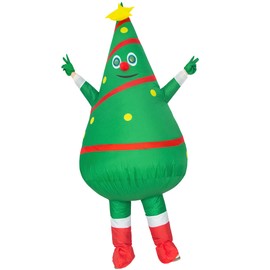 HIYAPATY Inflatable Christmas Tree Costume Adult Size Blow Up Suit for Party