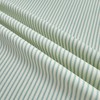 Vertical Ticking Stripe Cotton Duck Ivory Cerulean Aqua, Fabric by