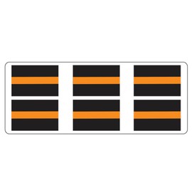 Thin Orange Line Decal Full Color Printed Sticker by StickerDad® (6 PACK) - EMS Search & Rescue - size: 2" x 1" - Hard Hat, Helmet, Windows, Walls, Bumpers, Laptop, Lockers, etc.