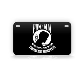 POW MIA Veteran Motorcycle License Plate Patriotic USA You are Not Forgotten Mini-Sized Auto Tag