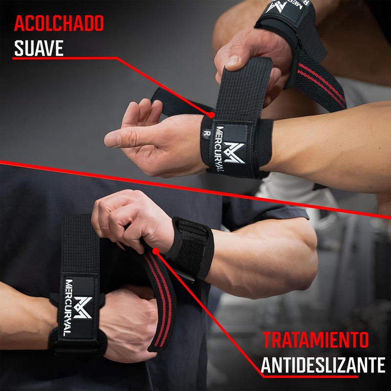 MERCURYAL Straps Gym with Wrist Support for Weightlifting and Powerlifting,
