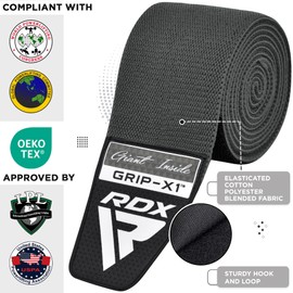 RDX Knee Bandages, Strength Training, Fitness, Approved IPL USPA, 200 cm Long Elastic Knee Wraps Pair with Velcro Fastening, Deadlifts, Bodybuilding, Weightlifting, Strength Sports, Powerlifting,