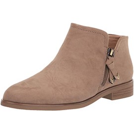 Dr. Scholl's Shoes Women's Astir Booties Ankle Boot, Woodsmoke Brown Fabric, 7