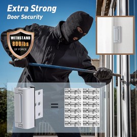 Home Security Door Reinforcement Lock, 2-Pack Upgraded White Front Door Locks for Kids Safety Withstand 800 lbs, Toddler Child Proof Door Lock, Extra Door Lock from Inside Prevent Unauthorized Entry