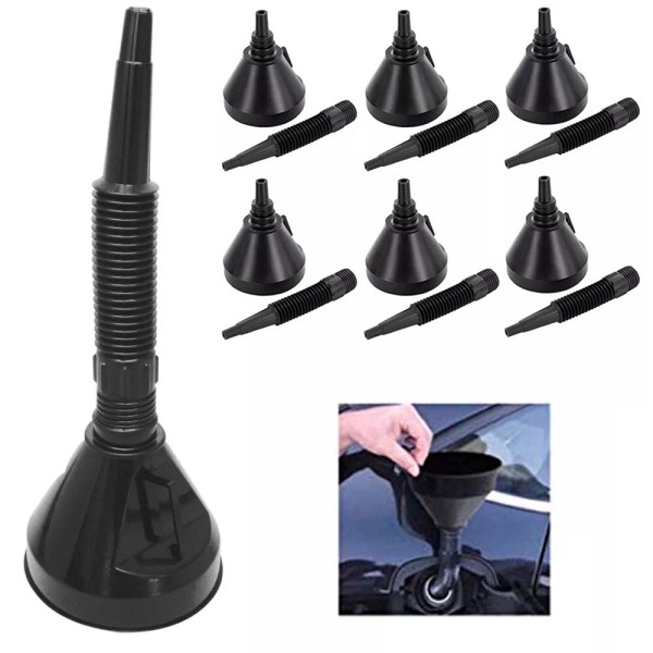ATB 6 Sets Flexible Spout Funnel Engine Oil Fluids Gas