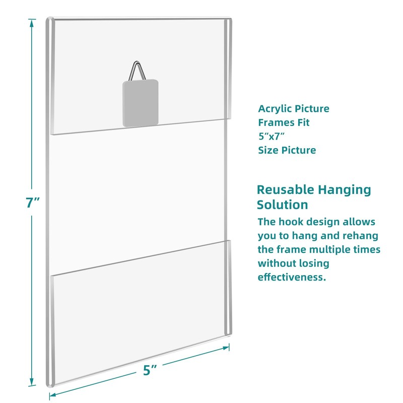 Bluesun 5x7 Picture Frame set of 2 pack Acrylic Picture