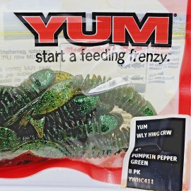 Yum 4” Wooly Hawg Craw YWHC4 Crawfish Profile Swim Soft Plastic 8 Count Choose - Pumpkin Pepper Green