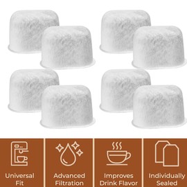 Charcoal Coffee Filter 8 Pcs Replacement Activated Charcoal Water Filters for All Cuisinart Coffee Makers