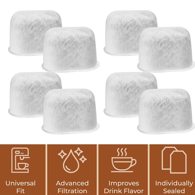 Charcoal Coffee Filter 8 Pcs Replacement Activated Charcoal Water Filters