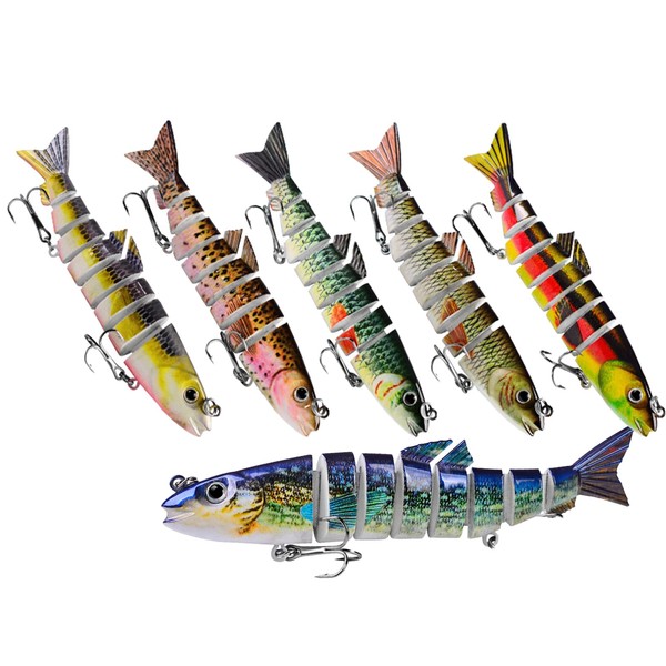 RoseFlower 6 Pcs Lures Set - 8 Segments Multi Jointed