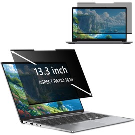KiimLaa Sichtschutzfolie für 13,3 Zoll Laptop, Anti Blaulicht Blendschutz Blickschutzfolie, Nano-Hafttechnik Abnehmbarer Sichtschutz Privacy Filter Displayschutz für 13,3" 16:10