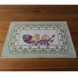 Raebel OHG Deckchen Gobelin Osterhase mit Körbchen, 33x46cm, bunt