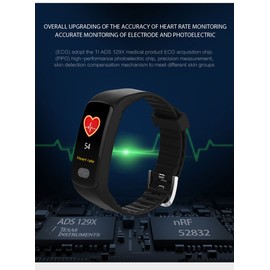 Fitness Tracker, Bluetooth Pulsera inteligente ECG + PPG Presión arterial, Ritmo cardíaco ZEERKEER IP67 Actividad impermeable Health Tracker Pulsera Podómetro con monitor de sueño Reloj inteligente con calorías para hombres, mujeres y niños Teléfonos int