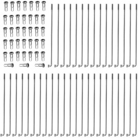 SZKKQKJ Bicycle Spokes, Pack of 38 Mountain Bike Spoke with Spoke Nipples (Black), 258-283 mm