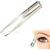 LED Lighted Stainless Steel Eyebrow Tweezers - Durable and Lightweight