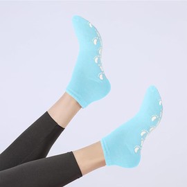 Brookhaus - Calcetines de pilates con puños para mujer, 5 pares de calcetines antideslizantes para yoga, calcetines de hospital, 5 pares de color azul., 6-9