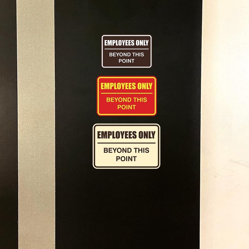 Employees Only Beyond This Point Sign - Large (Black-Gold)