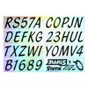 Whipline Solid Black/Chrome 3" Alpha-Numeric Registration Identification Numbers Stickers Decals