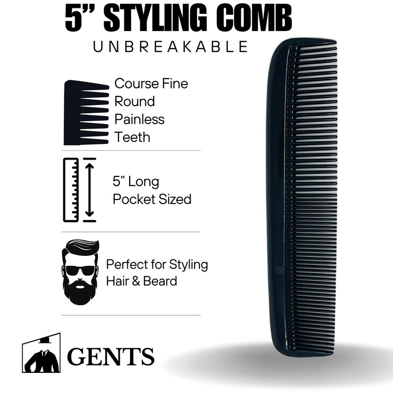 G.B.S Pocket Comb 12 Pack – Black Coarse/Fine & All