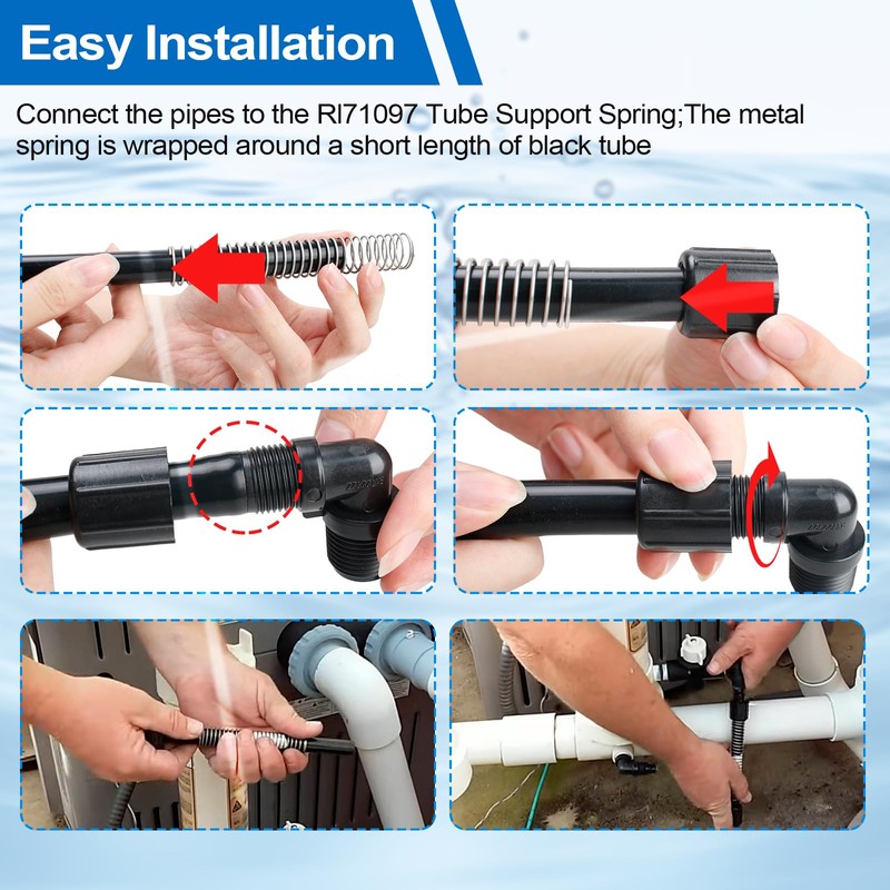 GYPNS Pool Chlorinator PVC Flexible Tubes with Support Spring -