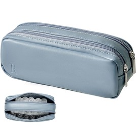 FQDGTFA Portable Daily Contact Lens Case Organizer, Traveling Contact Cases Bag with Clearly Labeled R & L, Water-Resistant Disposable Contact Lens Dispenser, Storage up to 60 lenses(Blue)