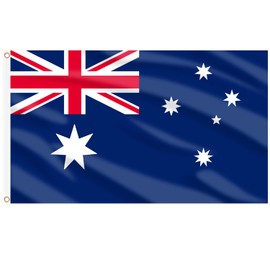AhfuLife Australia Flag 3x5 Ft,Large Australian Flags for Outside - Double Side with Brass Eyelets for Olympic Party Decorations, Bar Garden Street Decoration Indoor Outdoor