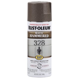 Rust-Oleum 314418 Stops Rust Hammered Spray Paint, 12 oz, Matte Brown, (Pack of 1)