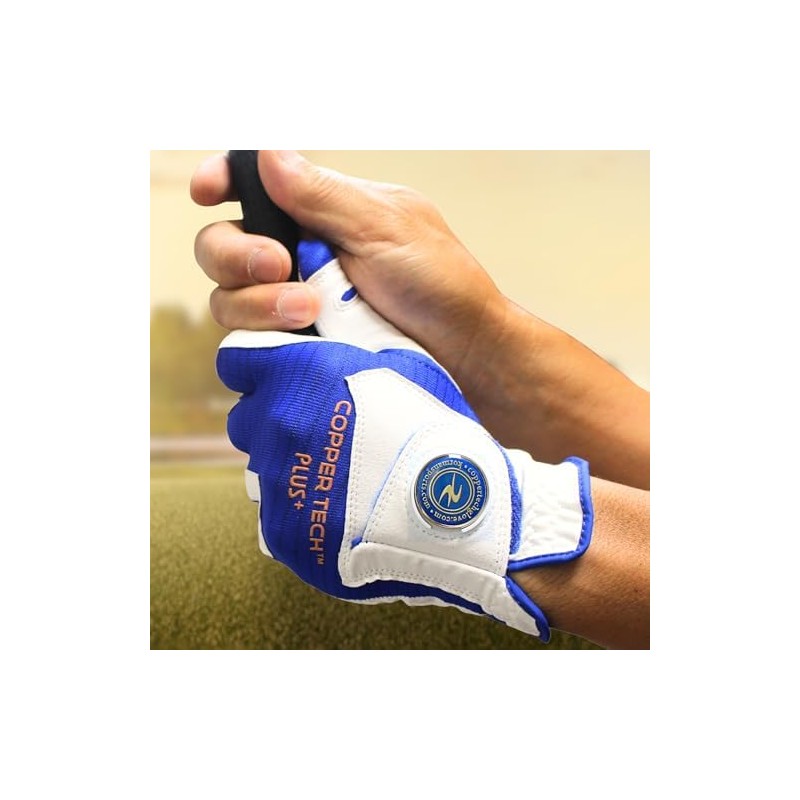 Copper Tech Plus Royal Blue Golf Gloves Men Right Handed