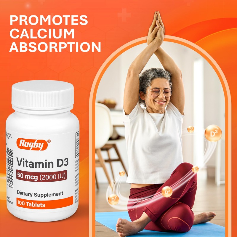 Rugby Vitamin D3 2000 IU (50 mcg) - Gluten-Free Daily