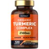 Organic Turmeric and Black Pepper Capsules | 2160mg | High
