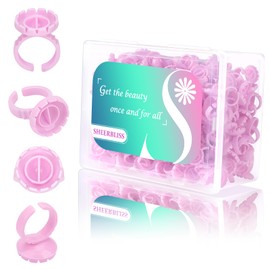 Lash Glue Rings 300pcs Glue Rings for Eyelash Extensions with Box Disposable Lash Glue Holder Round Shaped Lash Rings for Eyelash Extension Supplies Nail Art