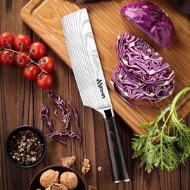 MIRHA Chef Knife 7" Professional Kitchen Knife, High Carbon Stainless Steel Blade, Ultra-Sharp Multipurpose Cutting Tool, Ergonomic Non-Slip Handle, Perfect for Meat, Vegetables, and Fish