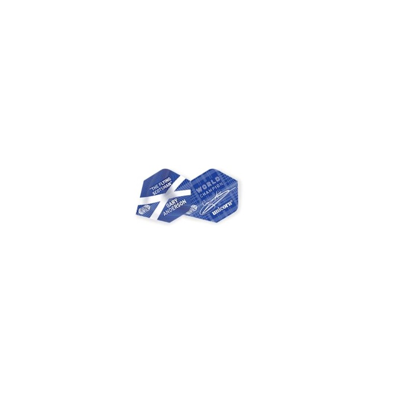 Unicorn Darts Gary Anderson World Champion Ultrafly Flights, Blue/White, Big