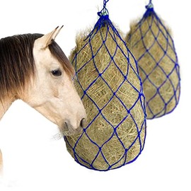 RideFound 2PCS Durable Slow Feed Hay Net for Horses 40” Length with Strong 4x4” Holes Nylon Rope Hanging Suitable for Trailer and Stall, Slow Feeding Reduce Waste