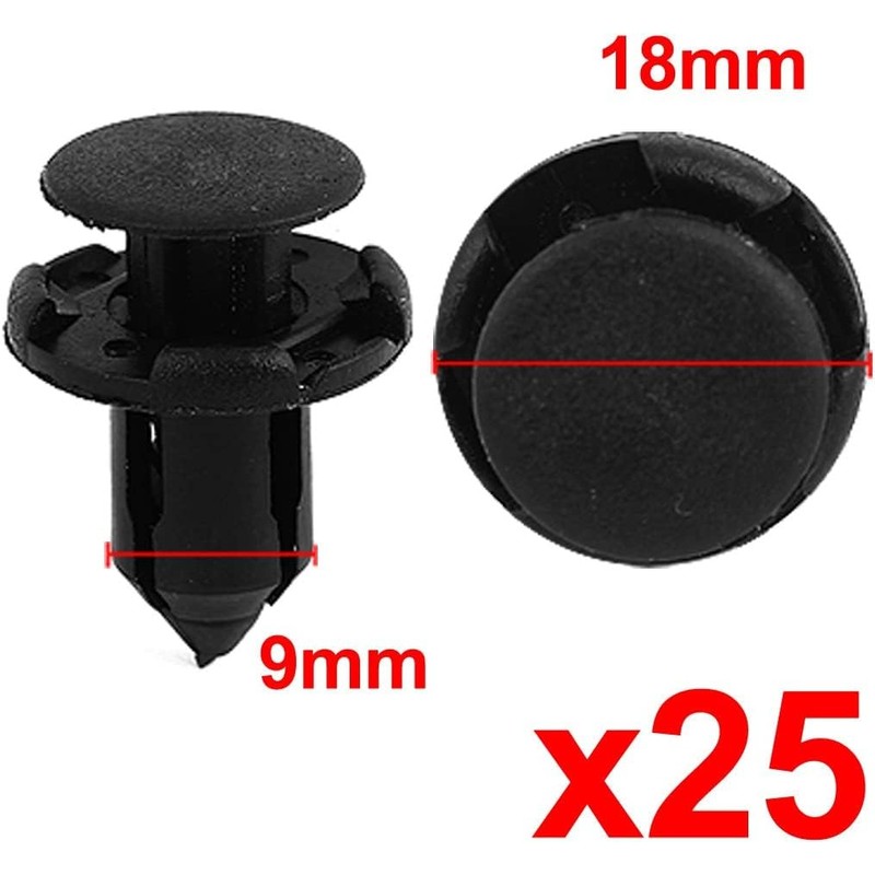 25 Pcs Rivet Fastener Push in Door Trim Retainer Clips